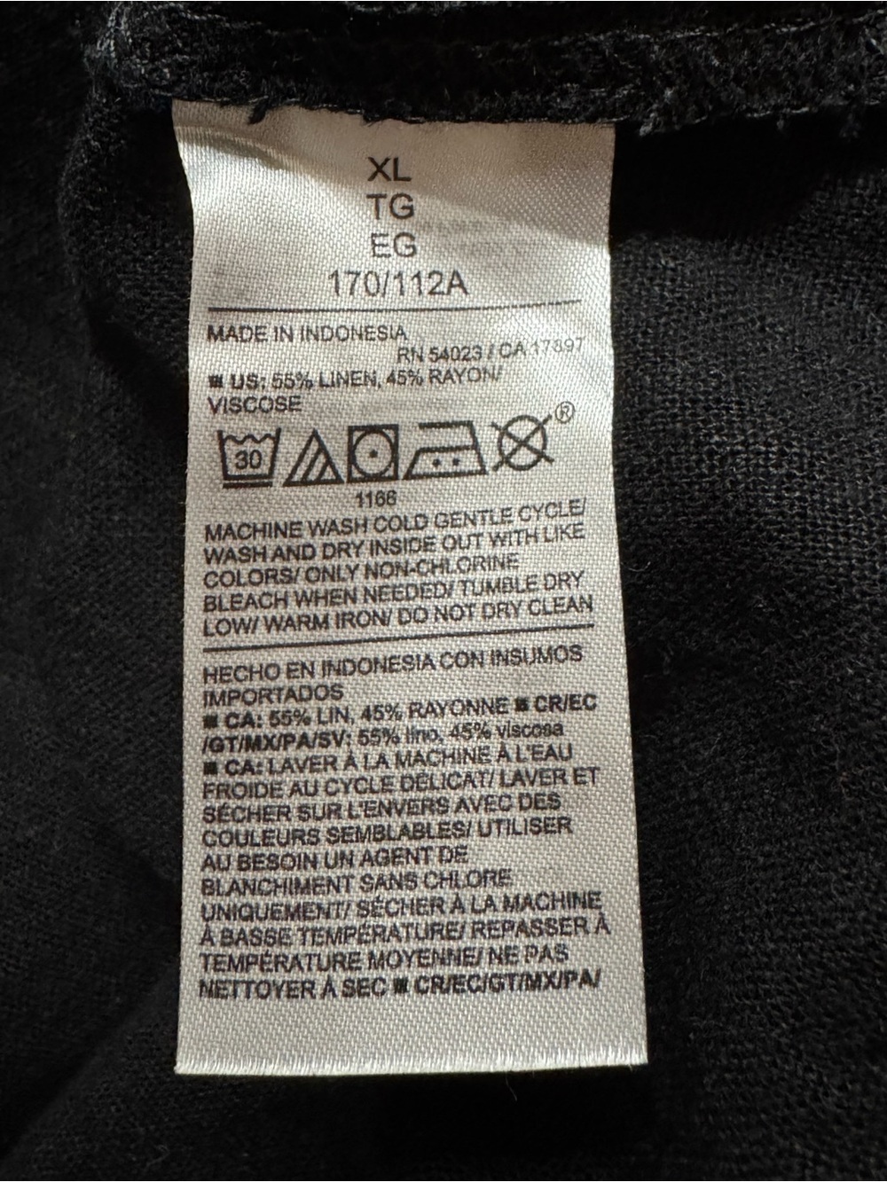 Old Navy Women’s Button Down Shirt Dress Black XL Linen Blend EUC - Picture 6 of 7
